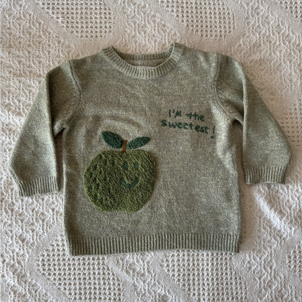 Zara I’m The Sweetest Apple Knit Sweater 6/9 mths